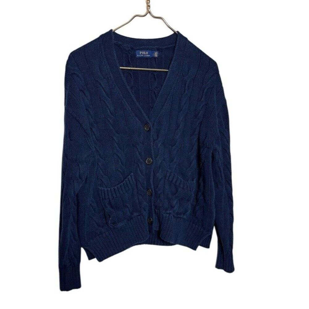 Ralph Lauren Deep Blue Knit Cardigan Old Money